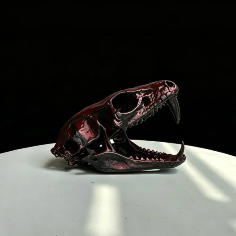 Reptile Vivarium Landscape Ornaments,Cobra Skull Sculpture Home Display Gift Cosplay Accessory,Habitat Décor,Reptiles,Amphibians