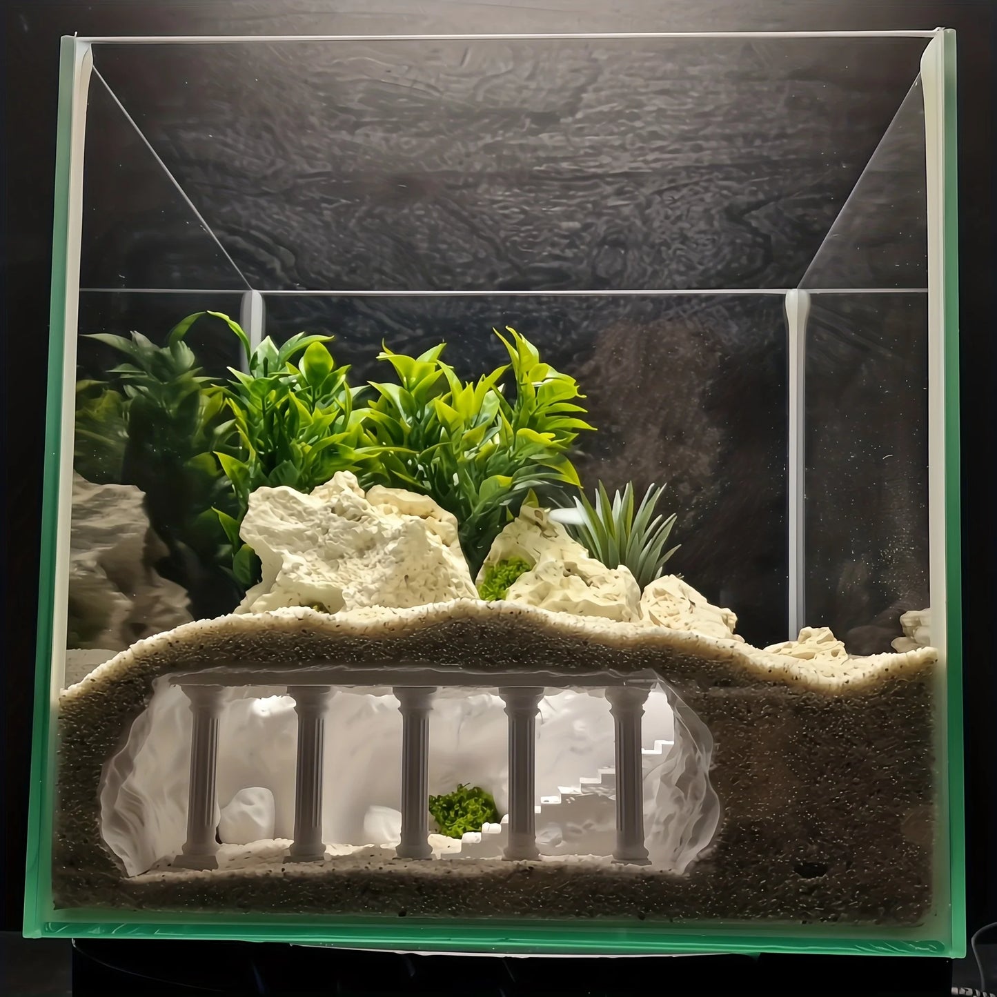 Reptile &  Amphibian Hideout Habitat Terrarium Archway Hiding Shelter Safe Pets Breeding Box Habitat Decor Reptiles Accessories