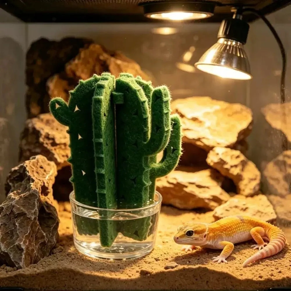 Cactus Shaped Reptile Humidifier Physical Humidification Moisturizing Terrarium Humidifier Decorative Reptile Humidifying System