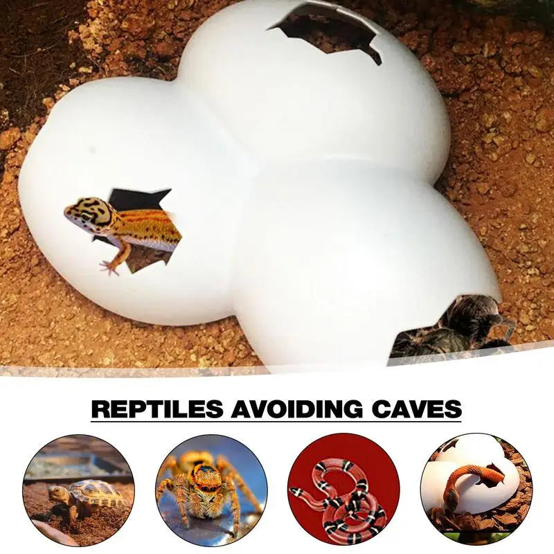 For Aquariums Terrariums New Reptile Hide Egg Shape Reptile Simulation Rock Cave Hideouts Basking Hide Decoration Ornament