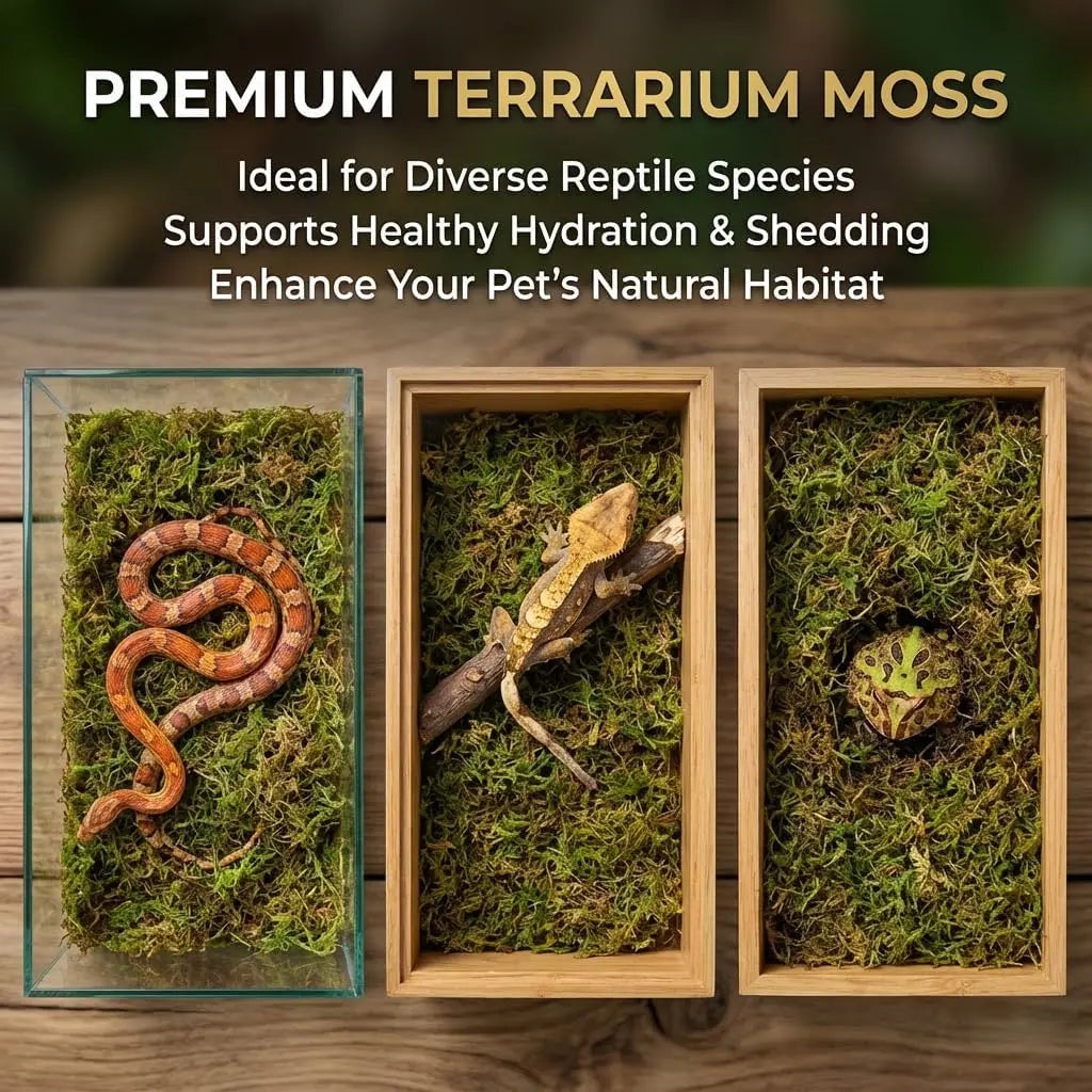 Sphagnum Moss for Reptiles - Natural Terrarium Bedding for Snakes, Turtles, Frogs & Geckos (5 oz)