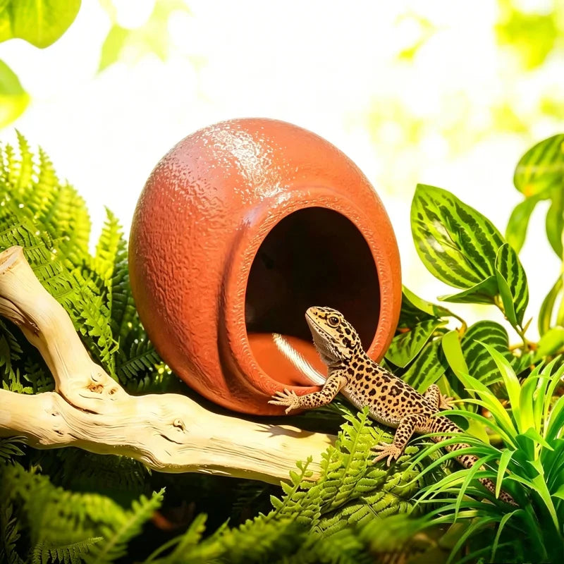 Reptile Hideouts Egg Cave with Suction Cups for Gecko Tree Frog Tarantula Spider Climbing Habitat Terrarium Décor