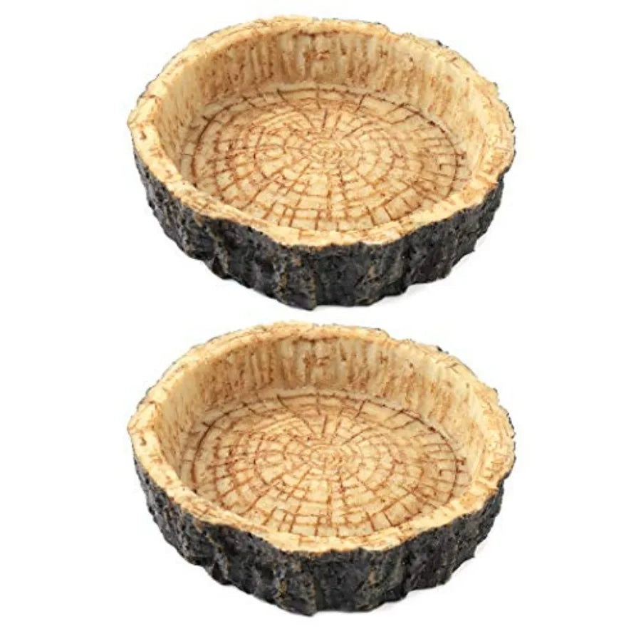 2 Pack Reptile Water and Food Bowls, Novelty Food Bowl for Lizards, Young Bearded Dragons, Small Snakes and More - Made from BP
