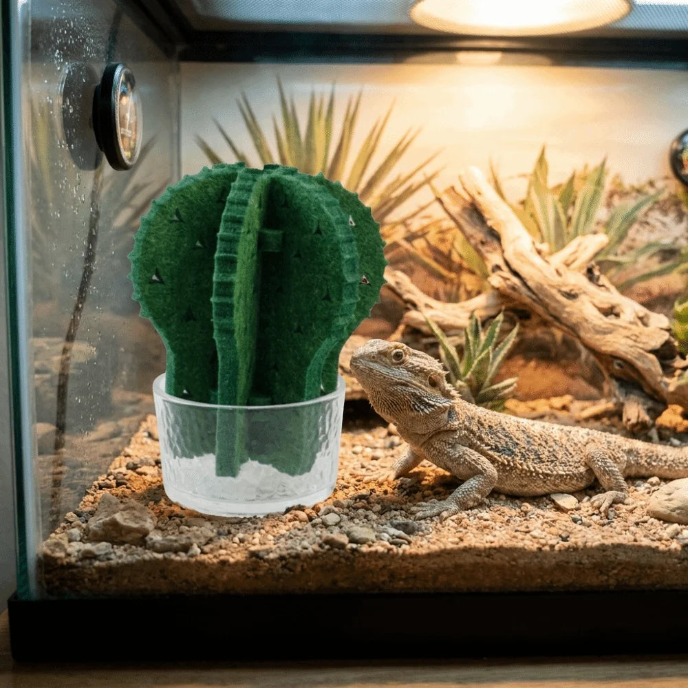 Cactus Shaped Reptile Humidifier Physical Humidification Moisturizing Terrarium Humidifier Decorative Reptile Humidifying System