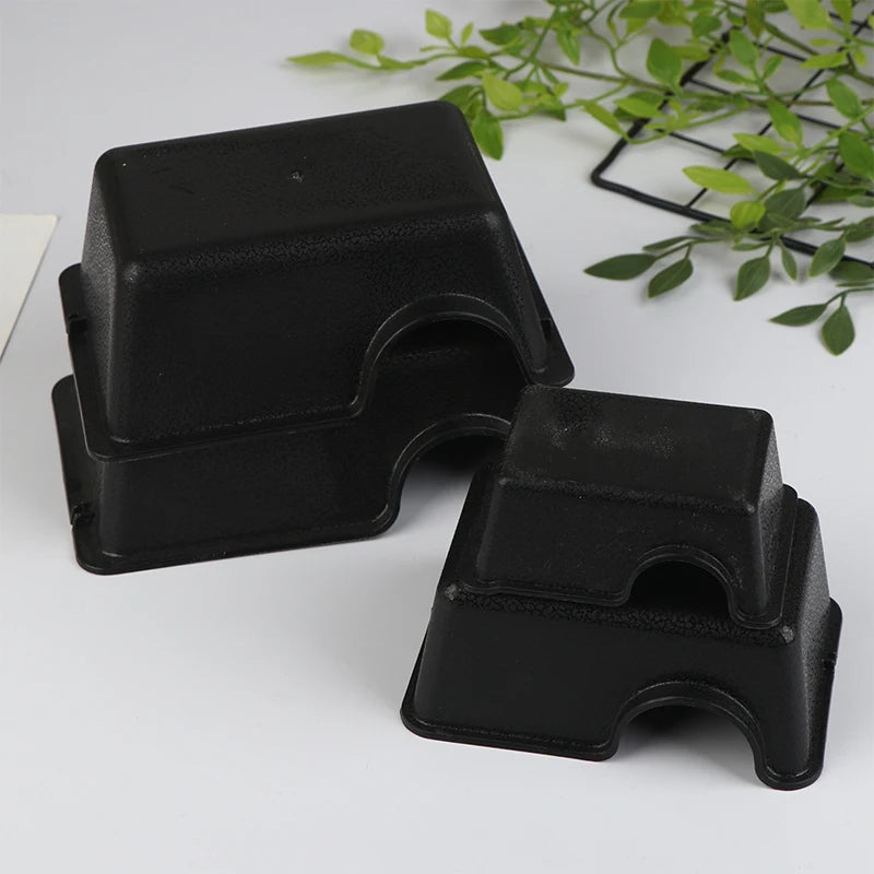 ▶1Pcs Reptile Hide Box Small Animal Hideaway Reptile Enclosure Black Ventilation Hiding Cave For Gecko Snake Spider Lizard