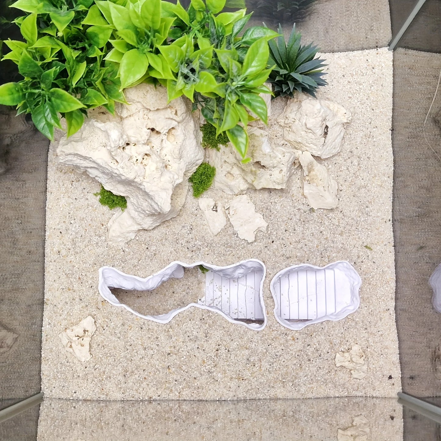 Reptile &  Amphibian Hideout Habitat Terrarium Archway Hiding Shelter Safe Pets Breeding Box Habitat Decor Reptiles Accessories