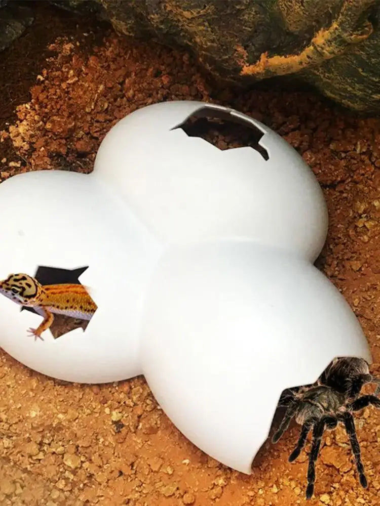 For Aquariums Terrariums New Reptile Hide Egg Shape Reptile Simulation Rock Cave Hideouts Basking Hide Decoration Ornament