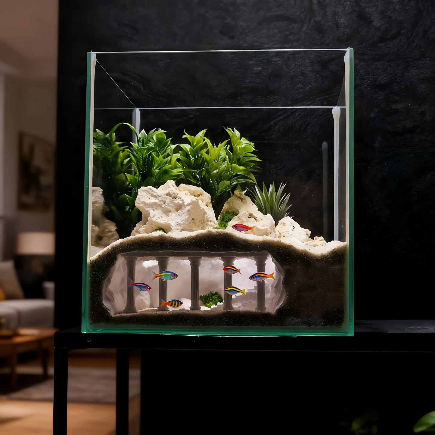 Reptile &  Amphibian Hideout Habitat Terrarium Archway Hiding Shelter Safe Pets Breeding Box Habitat Decor Reptiles Accessories