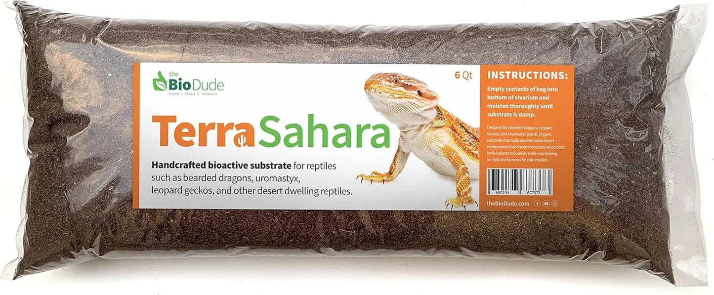 Bioactive Reptile Substrate 6qt for Desert Terrariums, Bearded Dragons, Leopard Geckos, Sand Boas
