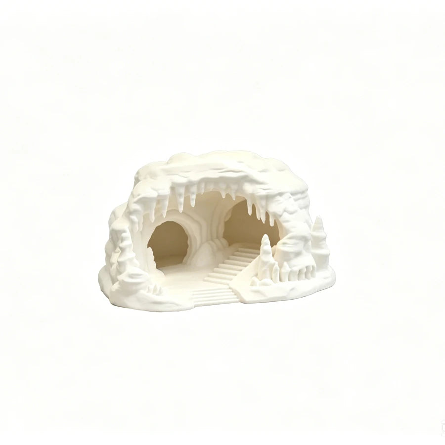 Ice Cave Reptile Hideout Terrarium Decor Gecko Lizard Snake Shelter with Ladder 3D Printed Habitat Ornament