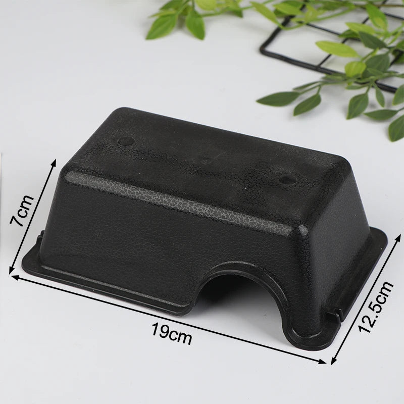 ▶1Pcs Reptile Hide Box Small Animal Hideaway Reptile Enclosure Black Ventilation Hiding Cave For Gecko Snake Spider Lizard