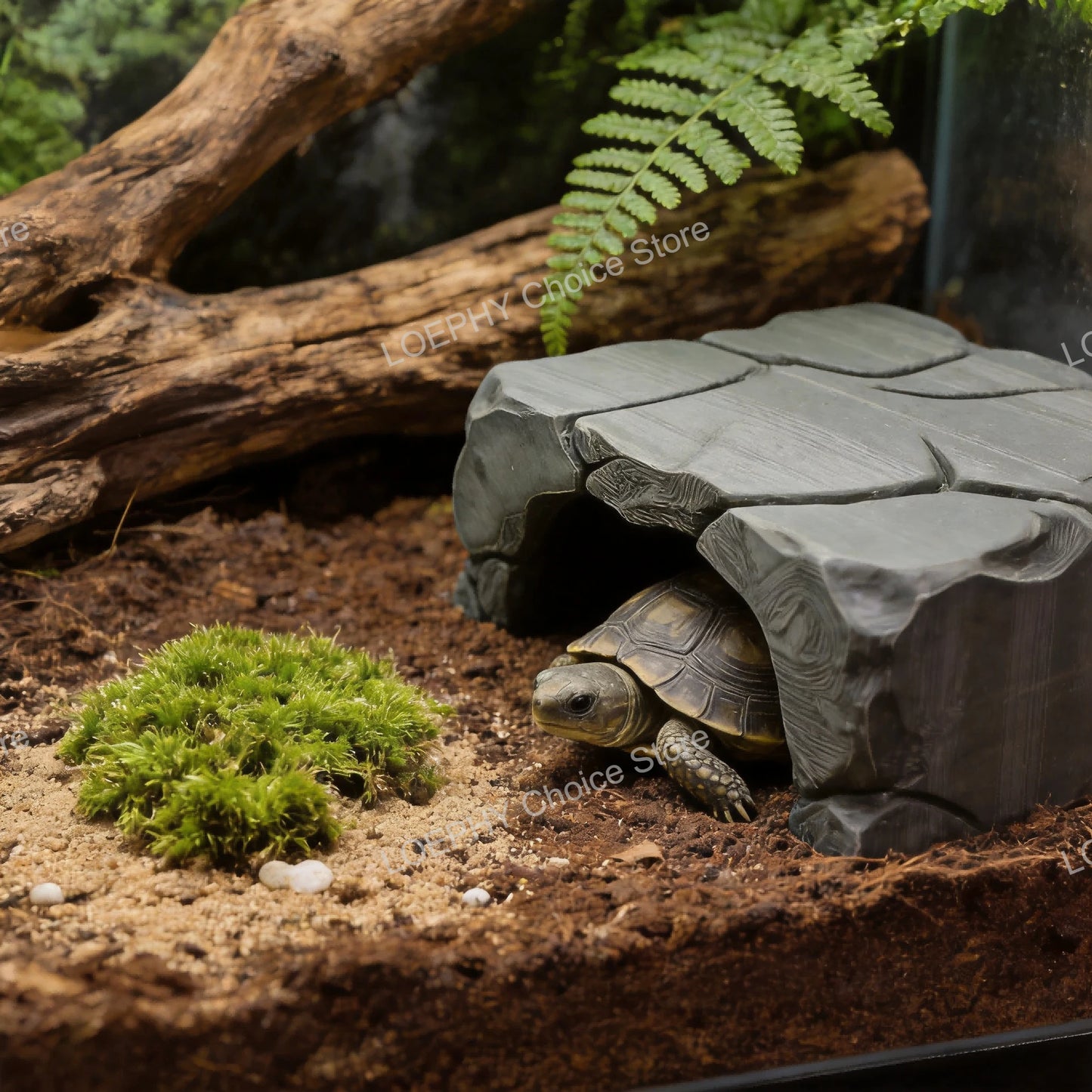 Stone Style Reptile Hideout Stone Reptile Rock Hide Cave Texture  Shelter Food Safe PETG Cave for Gecko, Turtle & Small Reptiles
