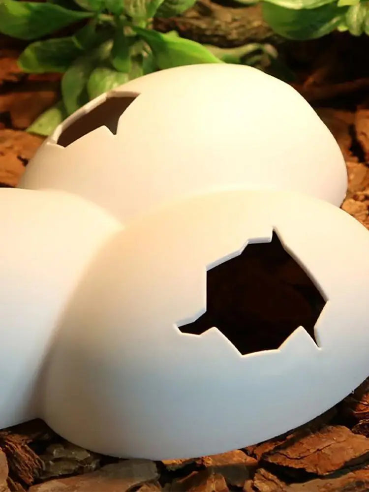 For Aquariums Terrariums New Reptile Hide Egg Shape Reptile Simulation Rock Cave Hideouts Basking Hide Decoration Ornament