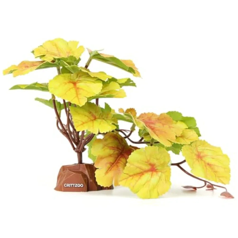 Reptile Fake Plants for Terrarium Decor, Snake Tank Accessories for Leopard Gecko Ball Python Bearded Dragon Crested Gecko Tort