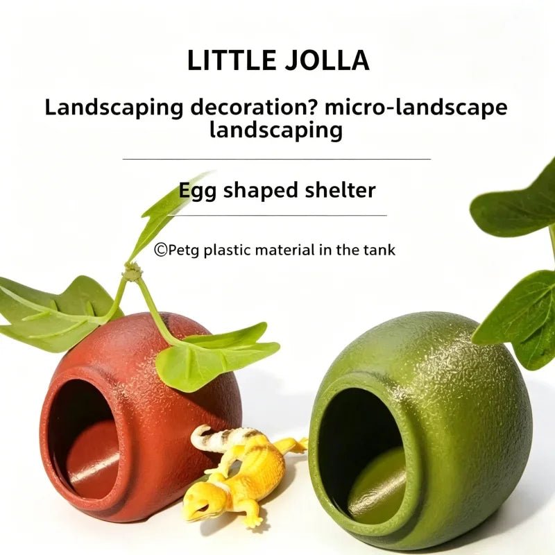 Reptile Hideouts Egg Cave with Suction Cups for Gecko Tree Frog Tarantula Spider Climbing Habitat Terrarium Décor