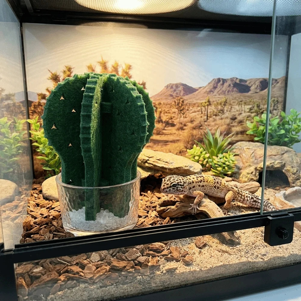Cactus Shaped Reptile Humidifier Physical Humidification Moisturizing Terrarium Humidifier Decorative Reptile Humidifying System