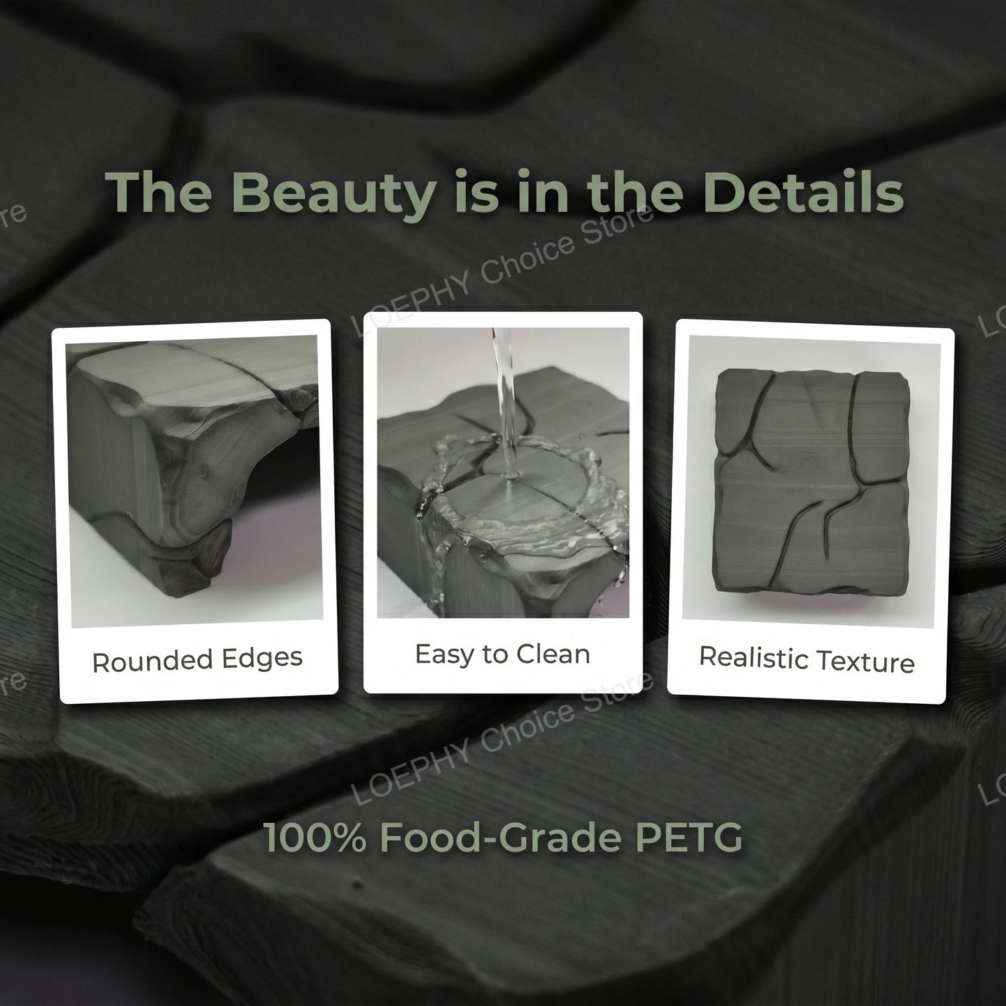 Stone Style Reptile Hideout Stone Reptile Rock Hide Cave Texture  Shelter Food Safe PETG Cave for Gecko, Turtle & Small Reptiles