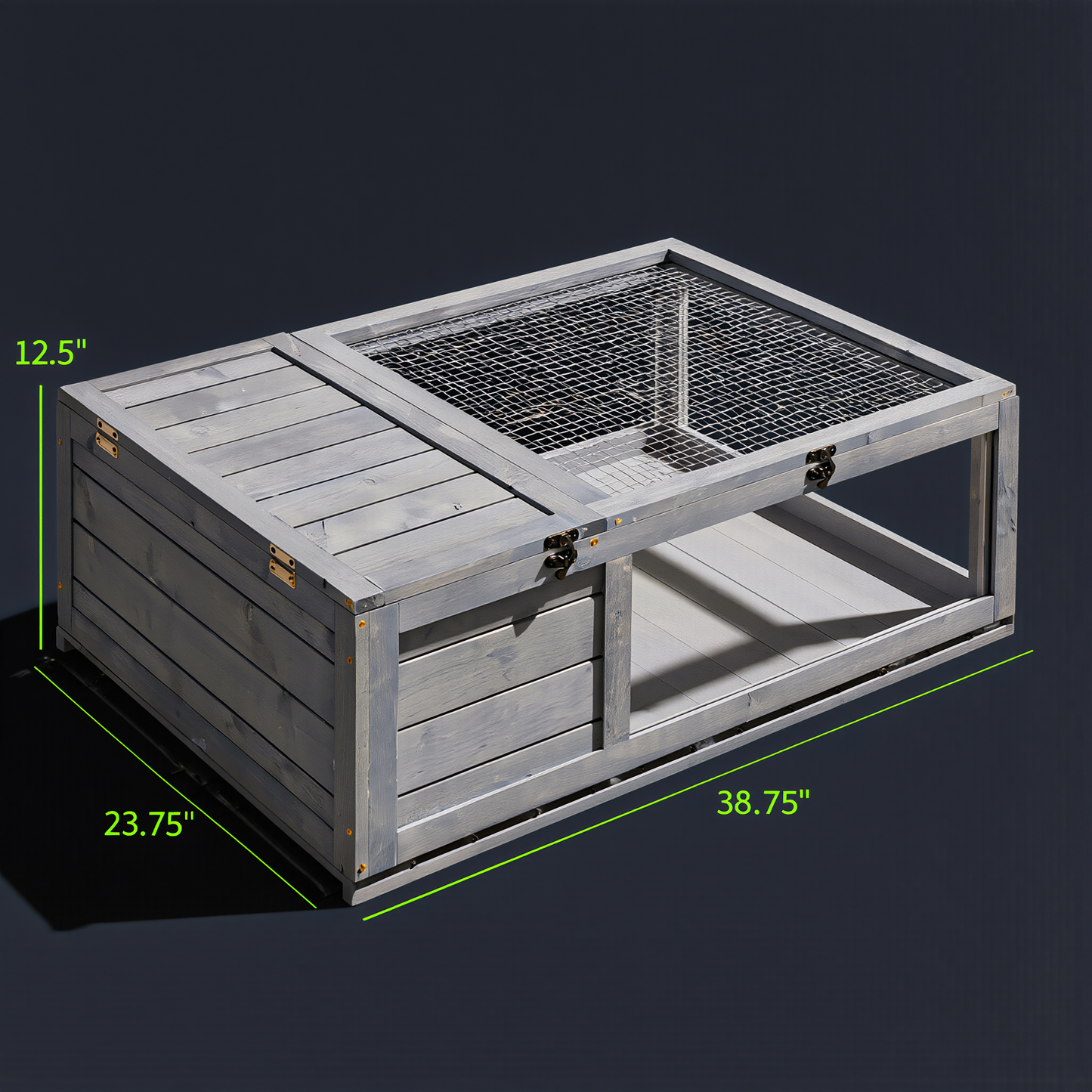 The Wild Den — Wooden Reptile Enclosure with 3-Window Panoramic View | For Turtles, Guinea Pigs, Lizards & Snakes