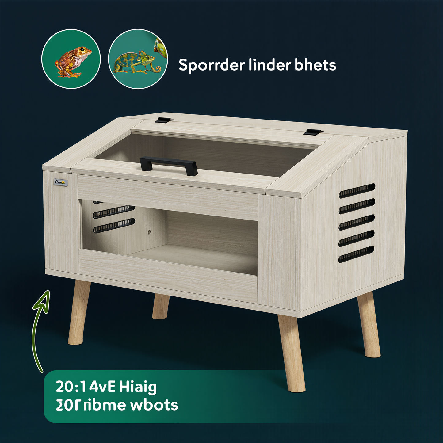The Apex Den — 30 Gallon Reptile Enclosure 
with Top Opening & Glass Windows | For Snakes, 
Lizards, Horned Frogs & Chameleons
